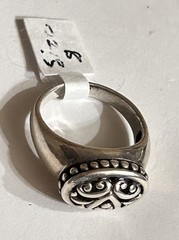 Sterling Silver 925 Statement Scroll Signet Ring Artistic Filigree Openwork, S 8