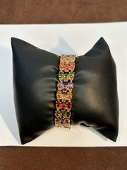 Vintage Ross-Simons Gold Tone Multi Gemstone Bracelet