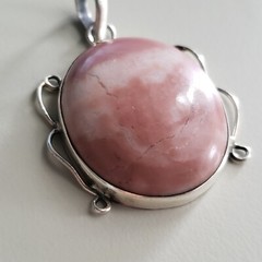 VINTAGE COLLECTIBLE STERLING SILVER 925 PENDANT, 1.75″ GENUINE STONE