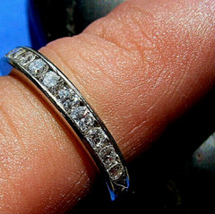 Original EARTH MINED DIAMOND Deco Wedding Band ETERNITY Anniversary Ring S 6.25