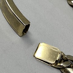 Vintage Speidel Mens ID Bracelet Curb Link Chain Gold Tone DAVID Tone Wear 7.5″