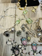 Vintage & Modern Statement Jewelry Lot Boho, Tribal Rhinestone Necklace Bracelet