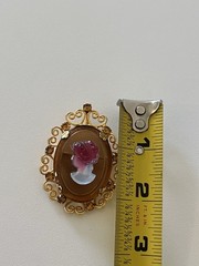 Vintage Juliana Cameo for Celebrity NY Gold Tone Brooch Pin Pendant