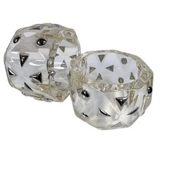 Clear Lucite Studded Chunky Bangle Bracelets