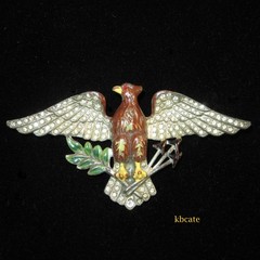 VTG 1930’s Lester Gaba Coro Designer RhineStone Patriotic Liberty Bell Brooch