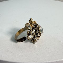 Vintage Signed Hollycraft 1952 Rhinestone Adjustable Ring