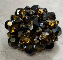 Vintage mid-century rhinestone cluster brooch, most likely 1950s–1960s.