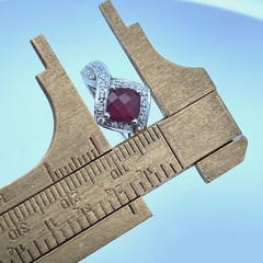 14K White Gold Pink Red Tourmaline Square Checkerboard Cut Diamond Ring Size 7