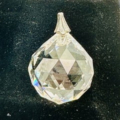 Vintage Faceted Clear Crystal Sphere Ball Mystical Magic Spiritual Pendant