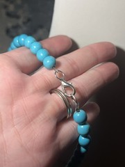 Vintage Blue Howlite Polished Stone Beaded Necklace
