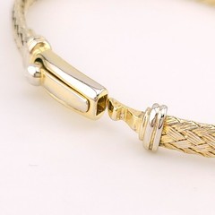 Dyadema Sterling Silver Gold Vermeil Mesh Braided Weave Basket 6.5″ In Bracelet