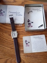 steamboat willie watch in good condition never worn box has a touch of rust