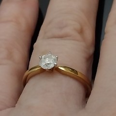 Elegant Vintage 14k Yellow Gold 0.33ct Old European Cut Diamond Solitaire Ring