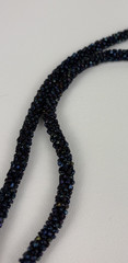 Vintage 1920’s Art Deco Irridescent Black Glass Beaded Sautoir Flapper Necklace