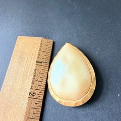 Vintage YSL Yves Saint Laurent Faux Pearl Brooch Mid Century Gold Tone 2 inches