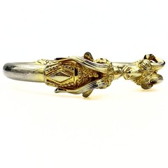 Charming Etruscan Revival Figural Dual Ram Head Alloy Magnetic Bracelet