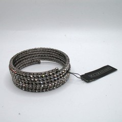 Vintage RJ Graziano wide spiral prong-set rhinestone bracelet