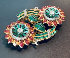 Vintage 1930’s Coro Flower Duette Brooch Pin Clips