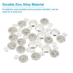 30Pcs 0.67×0.43″ Zinc Alloy Watch Clock Charm Pendant, Silver Tone