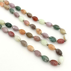 Vintage Multicolor Acrylic Long Beaded Ladies Colorful Strand Necklace 30″