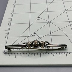 Modernist Bar Brooch Theodor Klotz Signed Teka 835 Handarbeit Silver Germany
