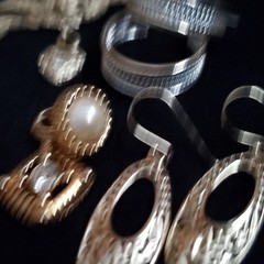 Vintage Earrings Dangle Gold Tone Lot Pierced Dangle Stud Hoop Lot of 6