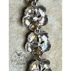 Vintage Hawaiian 925 Sterling Silver Hibiscus Flower Link Bracelet 14.40g 7”