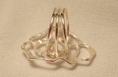 Large Sterling Silver Ring Free Form Vintage Size 6.5