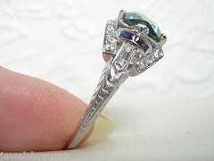 1.65ct OLD EUROPEAN CUT BLUE DIAMOND SOLITAIRE ring PLATINUM NATURAL DIAMONDS
