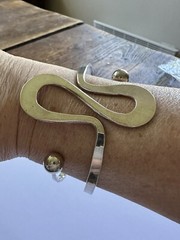 Anna Greta Eker Curves Sterling Silver bracelet Norway Norwegian vtg 1814