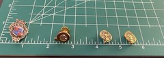 16-Vintage Brooch Pins Academic Marksman Crests Ski Award G&R Ski Tie Tac Eagle