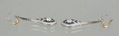 4Ct Vintage Art Deco Style Diamond Drop Dangle Wedding Milgrain Silver Earrings