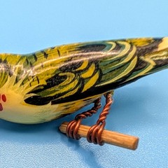 Takahashi Bird Pin Brooch Carved Female Anna Hummingbird Vintage Signed Box