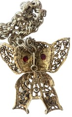 D&E Juliana Vintage Articulated Filigree Elephant Necklace ( Book Piece )
