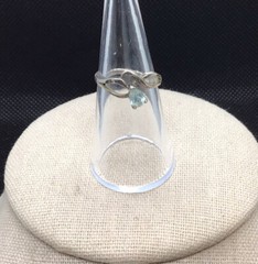 Vintage Sterling Silver 925 Unique Aquamarine Ring Sz 6 V880