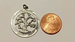 VINTAGE STERLING SILVER TREE OF LIFE CHARM PENDANT SIGHNED JMS STERLING