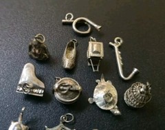 Victorian Silver Plate Charm Set