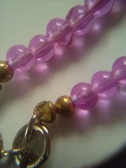Vintage Cado Purple Amethyst Glass Rondelle Spacer Beaded Necklace 23 1/2 Inches