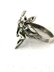 Vintage Sterling Silver Fairy Ring w Wings Size 6 Figurative female size