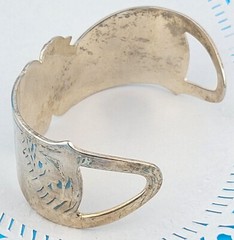 Studio Crafted Vintage 😻Cats in Love Silver Plated Cuff Bracelet 7.5″