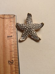 Vintage Swarovski Gold Tone Pave Crystal Starfish Brooch Pin