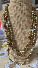 Vintage 70″ Earth-Tone Freshwater Baroque Pearl Opera Length Necklace No Clasp