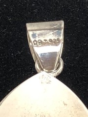 VINTAGE OBJ Sterling Silver Large Turquoise Teardrop Charm Pendant