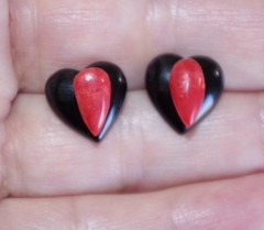 Carved Heart Onyx Vintage Gorgeous Jackets For Earrings Use With Any Stud