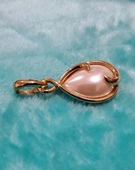 Lady Remington (LR) Pearl Enhancer Pendant Gold Tone Large Vintage
