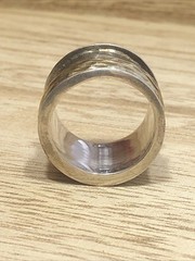 b45. 925 Sterling Vintage Spinner Meditation Fidget 13.9mm wide Band Ring 6.75-7