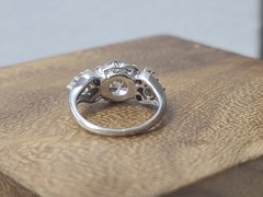Vintage 14k White Gold Engagement Ring 2.82CT. Natural Round Diamond Circa 1950s