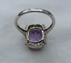 NEW SIGNED HT STERLING SILVER TOURMALINE CHROME DIOPSIDE GEMSTONE RING SIZE 9.5