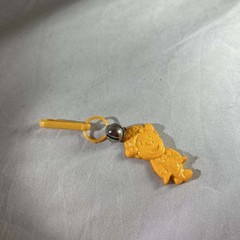 Vtg 80’s Plastic orange boy Clip On Charm with Bell For Charms Necklace