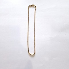 Goldette Vintage Gold Tone Bamboo Link Choker Necklace Fold Over Clasp 10″